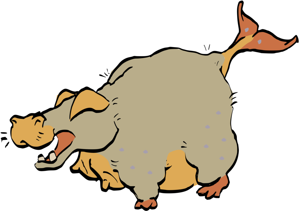 Laughing Cartoon Hippopotamus PNG
