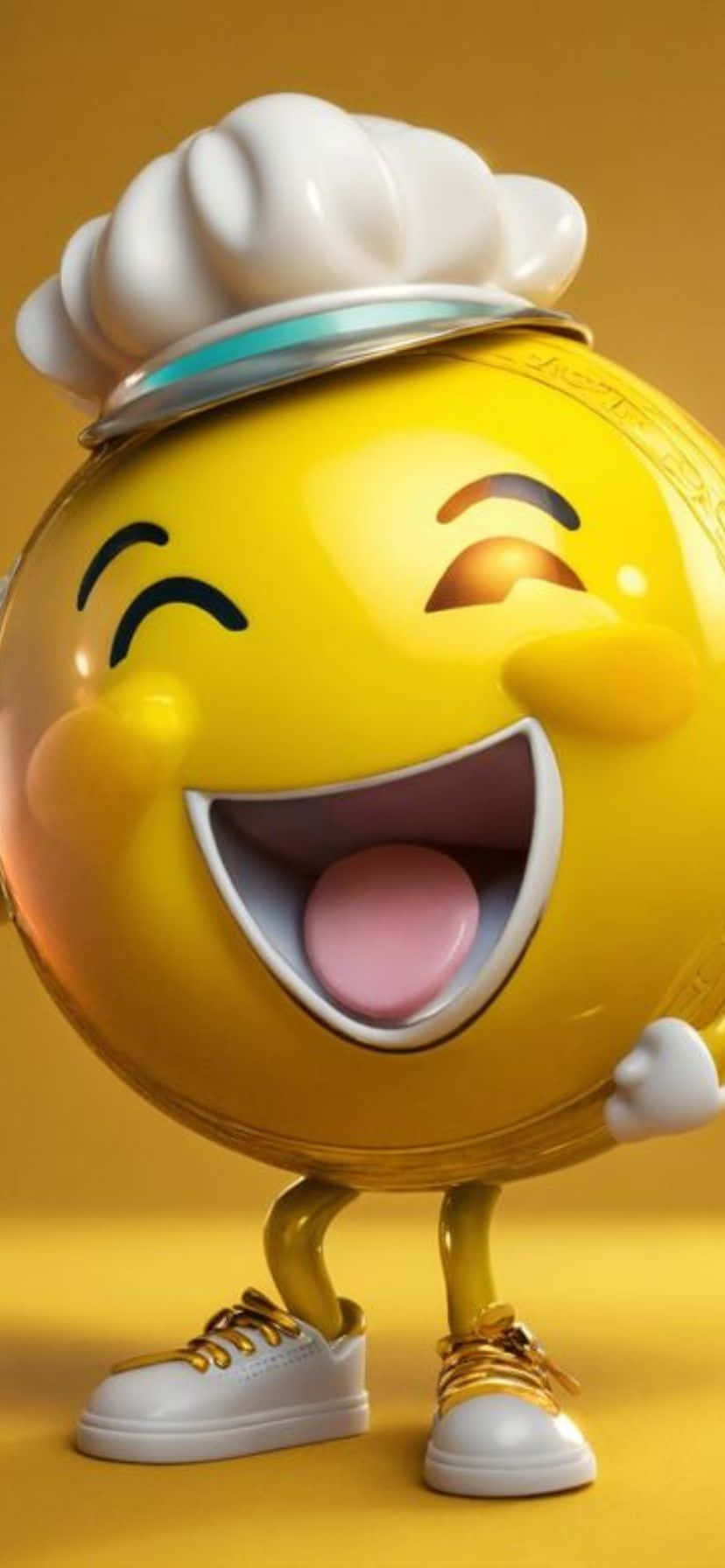 Laughing Chef Emoji3 D Character Wallpaper