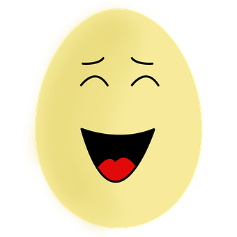 Laughing Egg Emojion Black Background PNG