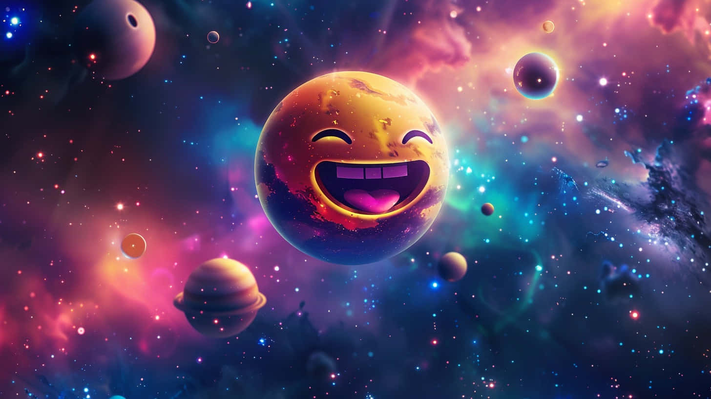 Laughing Emoji Galaxy Backdrop Wallpaper