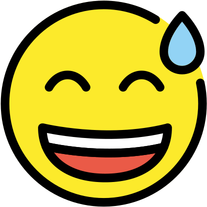 Laughing Emoji With Sweat Drop.png PNG
