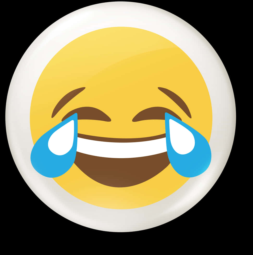 Laughing Emoji With Tears Button PNG