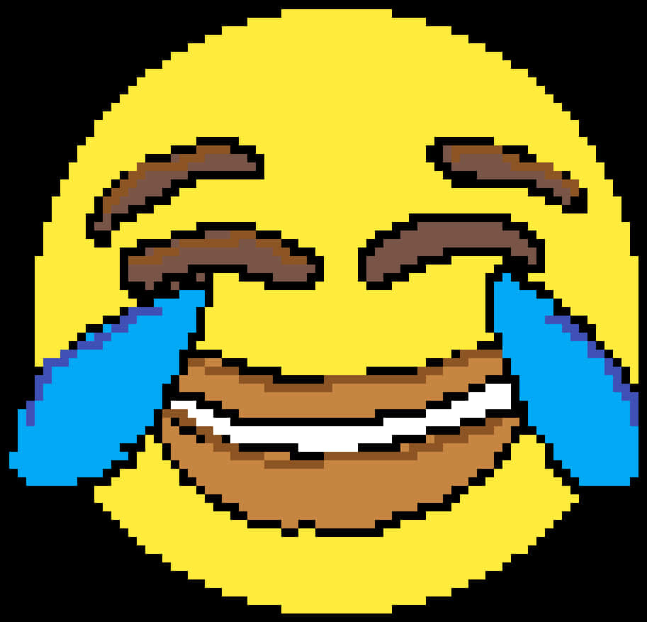 Laughing Emoji With Tears Pixel Art.png PNG