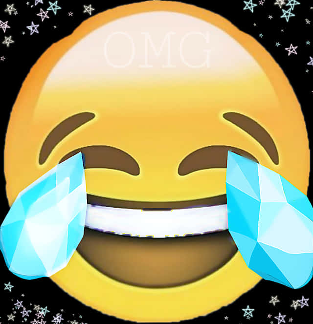 Laughing Emoji With Tearsof Joyand Diamonds PNG