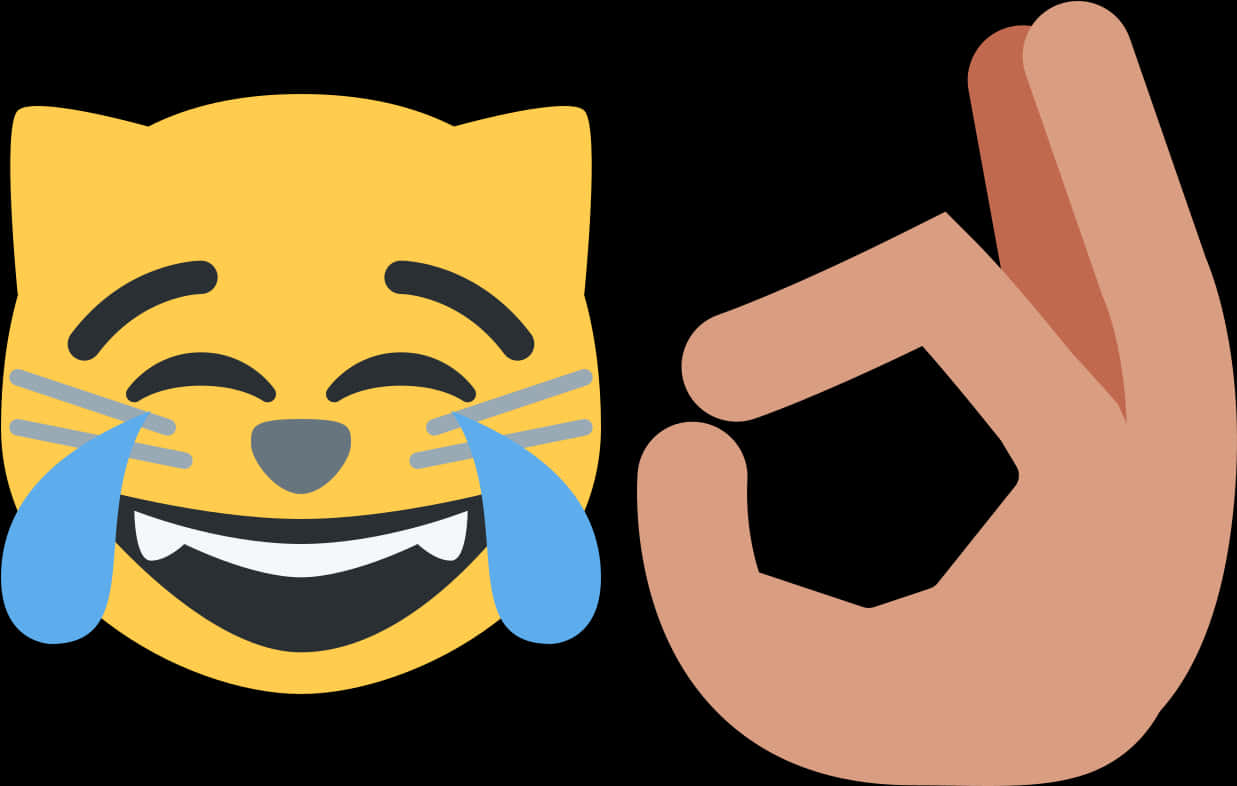 Laughing Emojiwith O K Hand Sign PNG