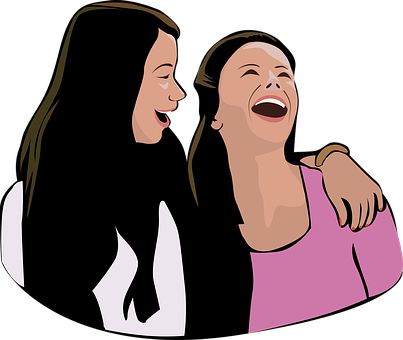 Laughing Friends Vector Illustration PNG