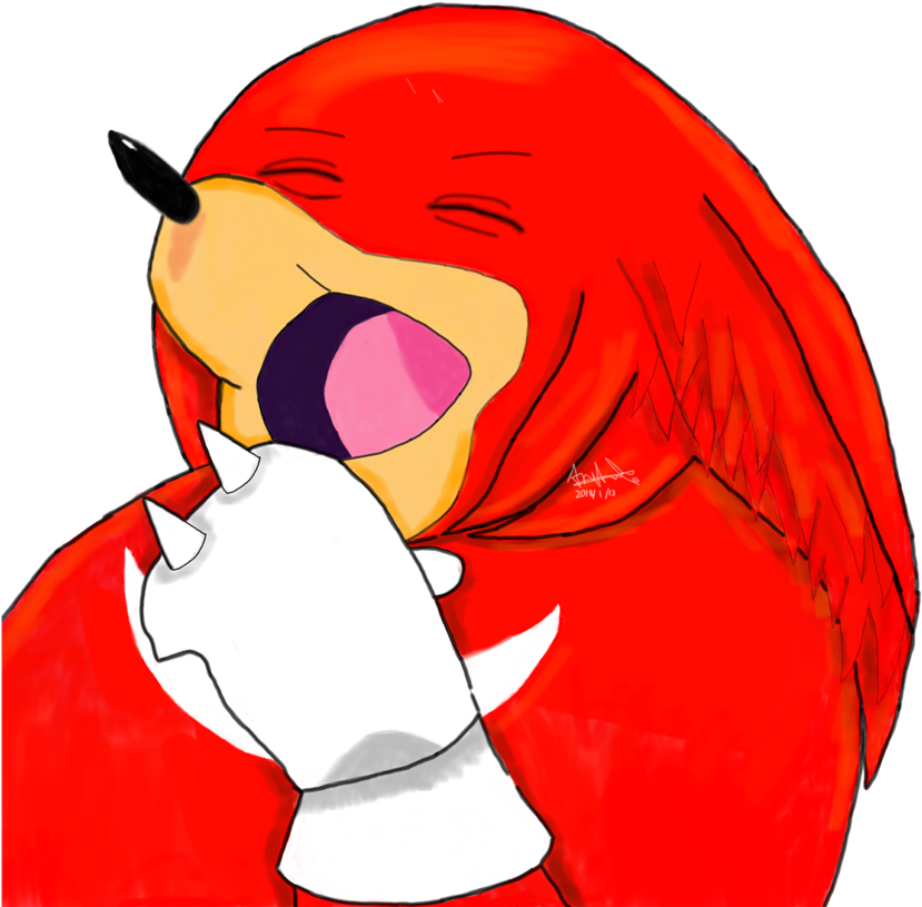 Laughing Red Echidna Artwork.png PNG