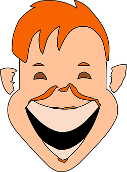 Laughing Redhead Cartoon Face PNG