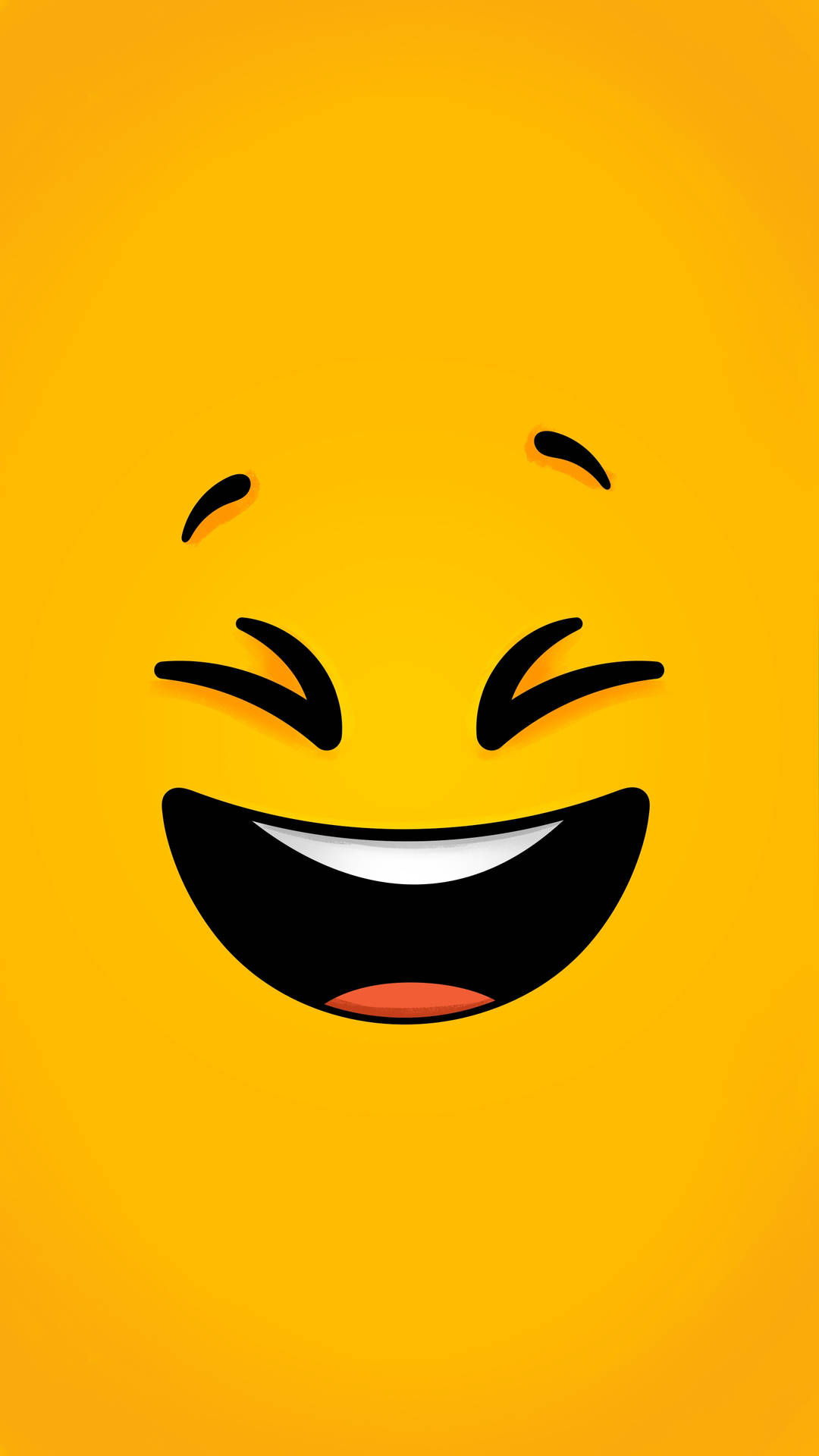 Laughing Smiley Plain Yellow Iphone Wallpaper