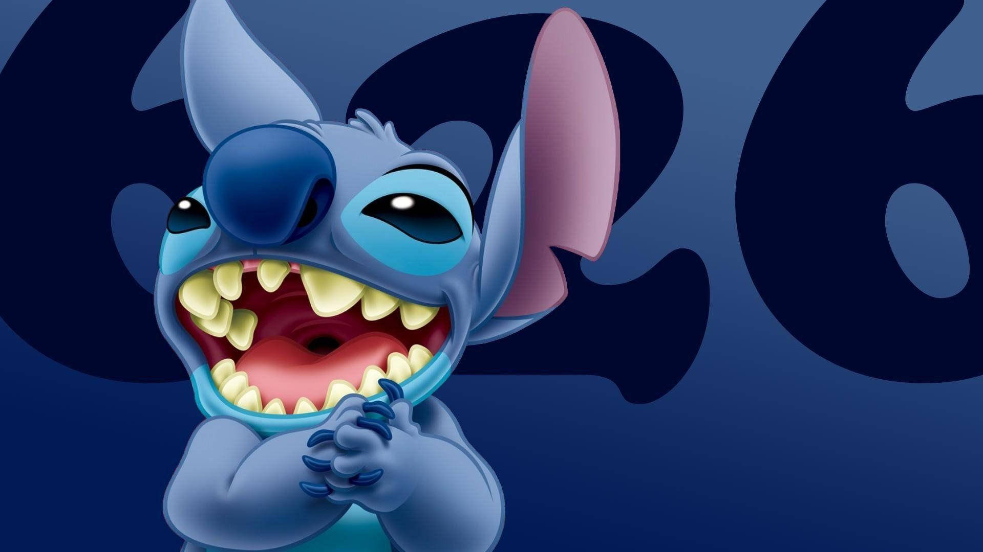 Laughing Stitch 3d Tegning Wallpaper
