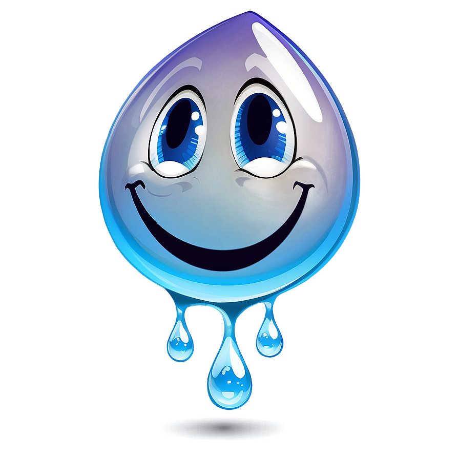 Laughing Water Drop Cartoon Png 06272024 PNG
