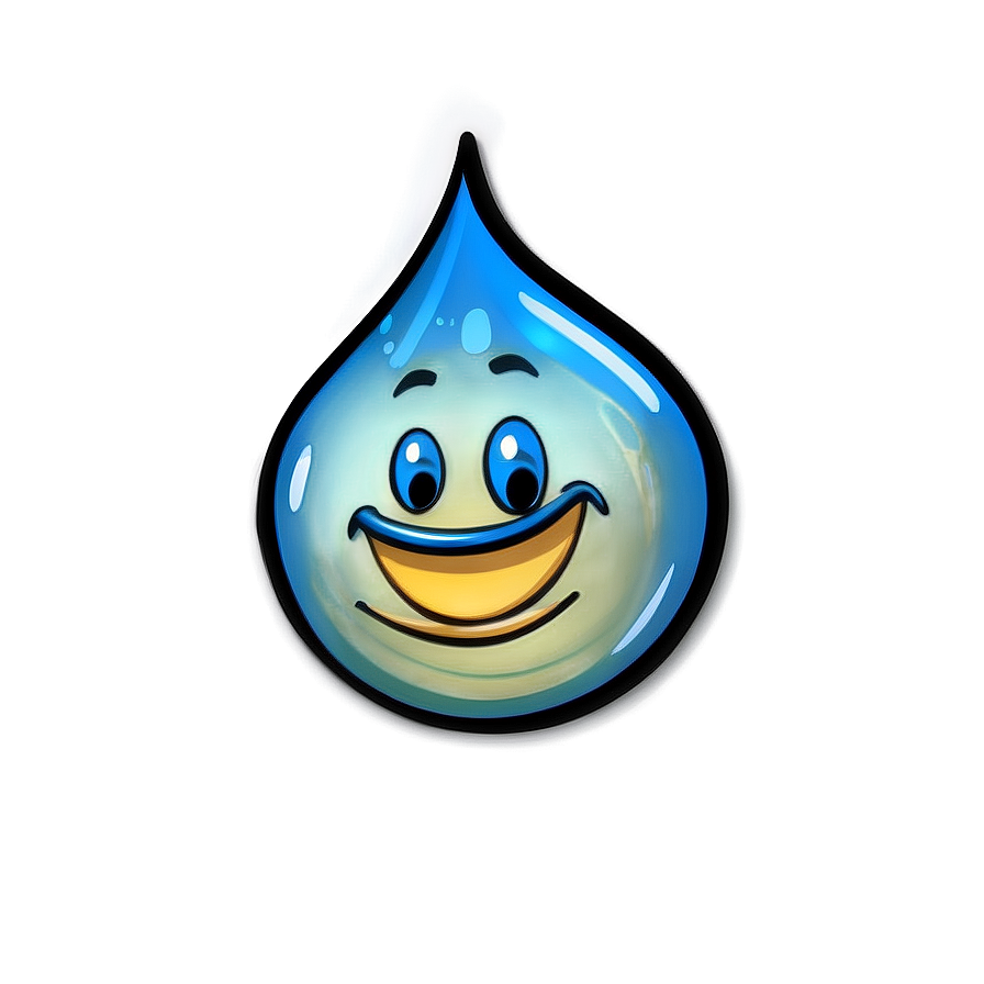 Laughing Water Drop Cartoon Png 06272024 PNG