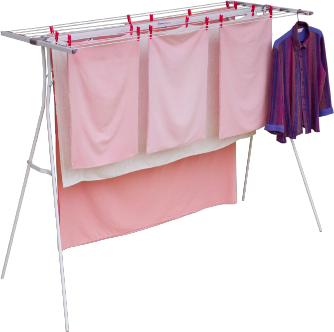 Laundry Drying Rackwith Clothes PNG