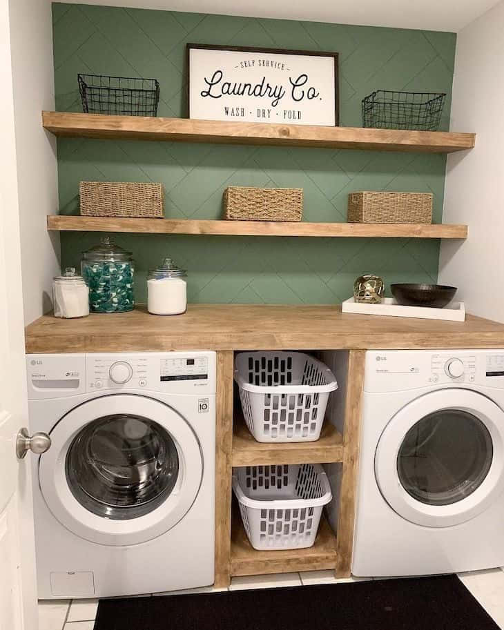 Green Laundry Room Picture