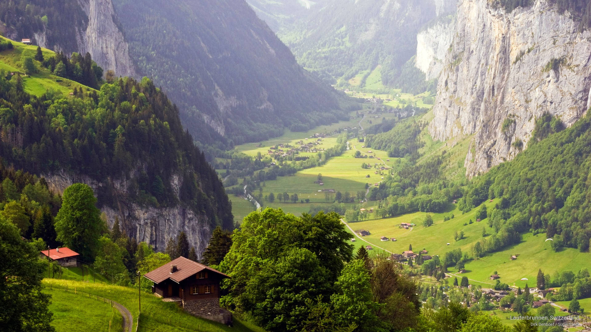 Lauterbrunnen Cliffs Switzerland Wallpaper