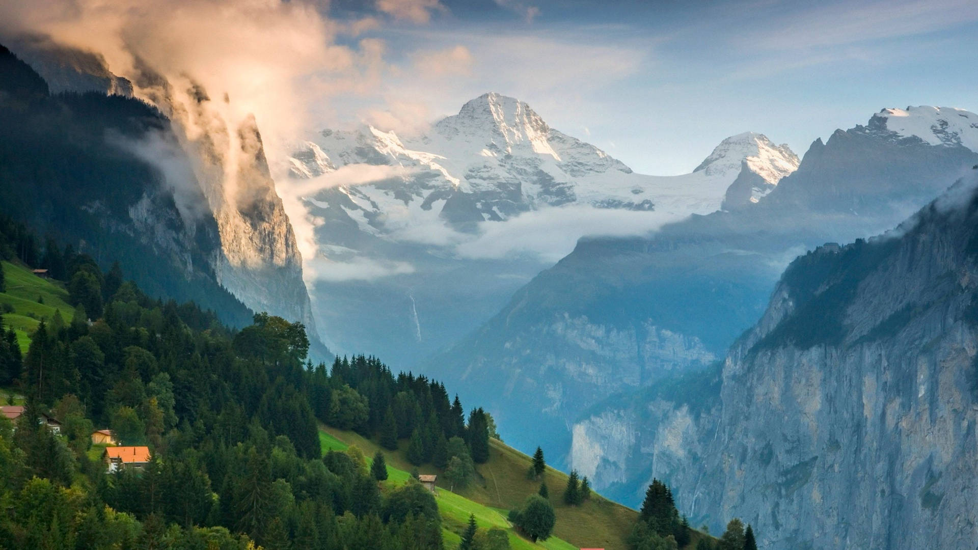 Lauterbrunnenvalley Suiza. Fondo de pantalla