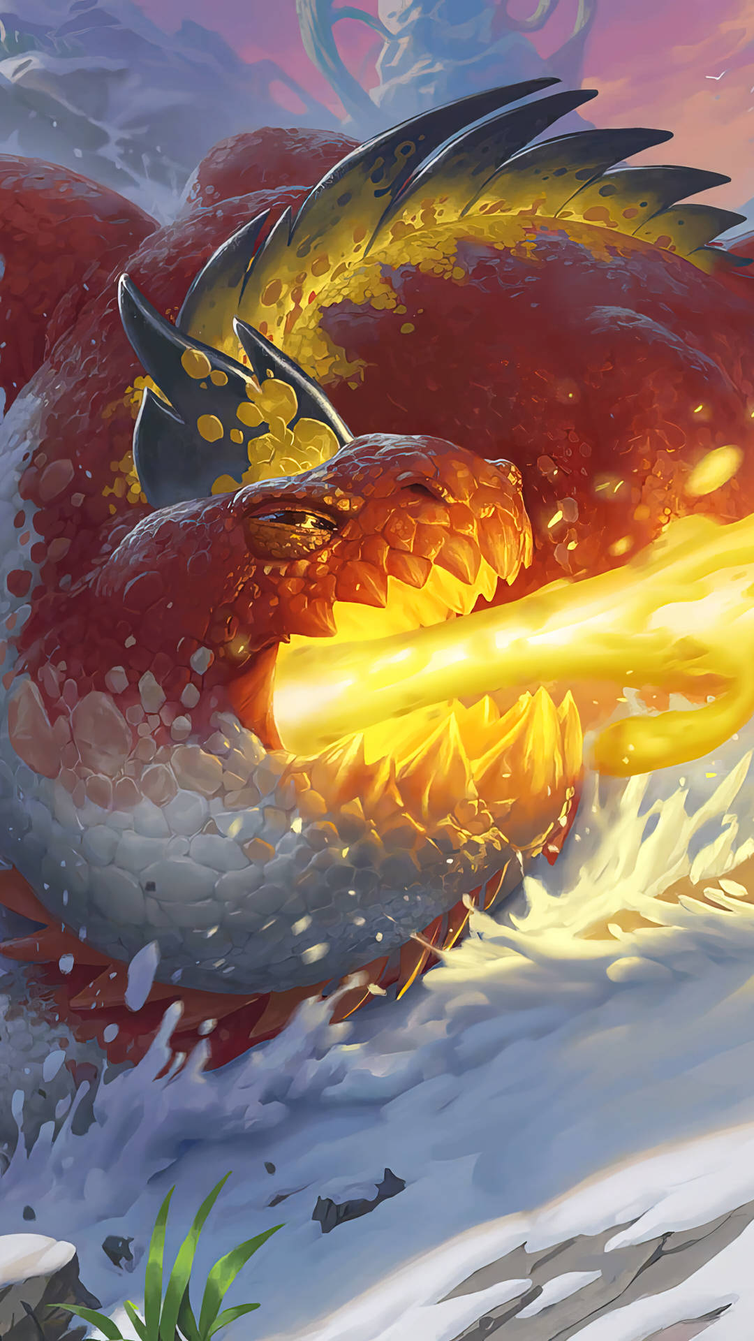Lava Dragon On Snow