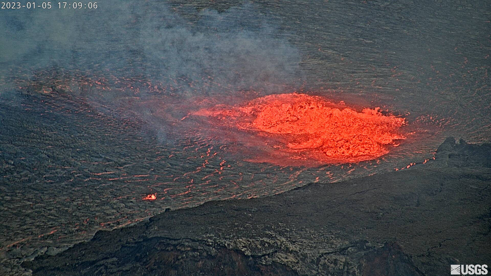 Lava fra Kilauea-vulkanen Drone Shot. Wallpaper