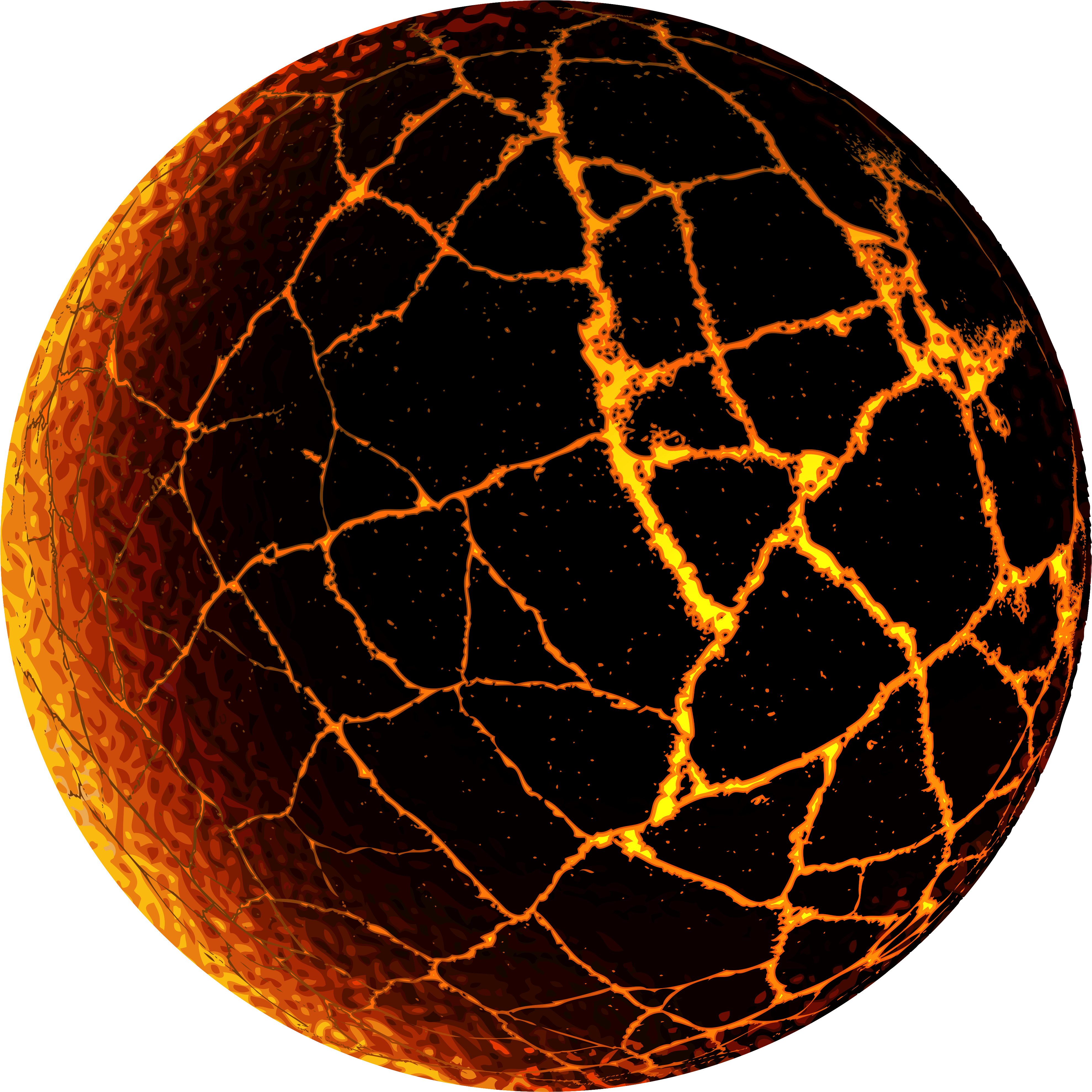 Lava Planet Cracked Surface PNG