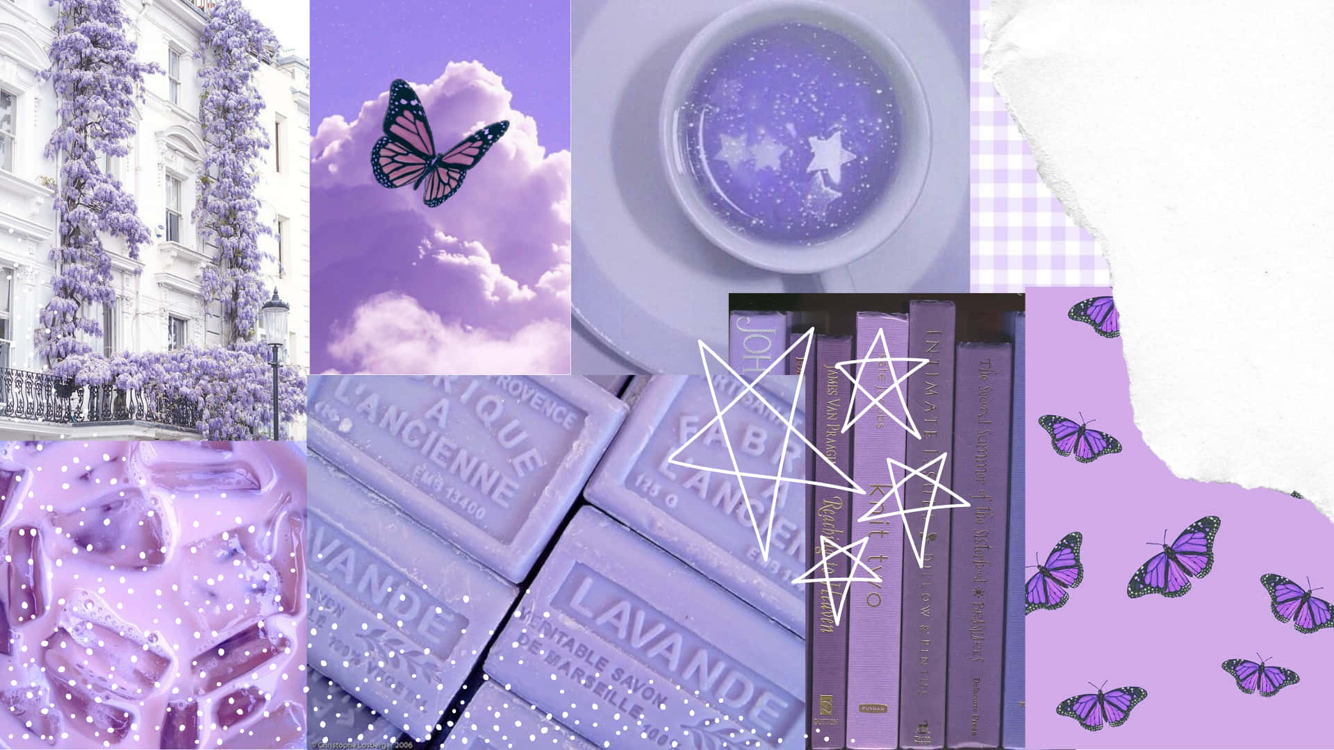 Experience the beauty of lavender with this eye-catching aesthetic laptop Wallpaper