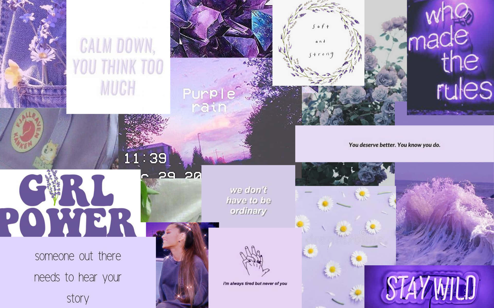 A Collage Of Pictures With The Words Girl Power Wallpaper