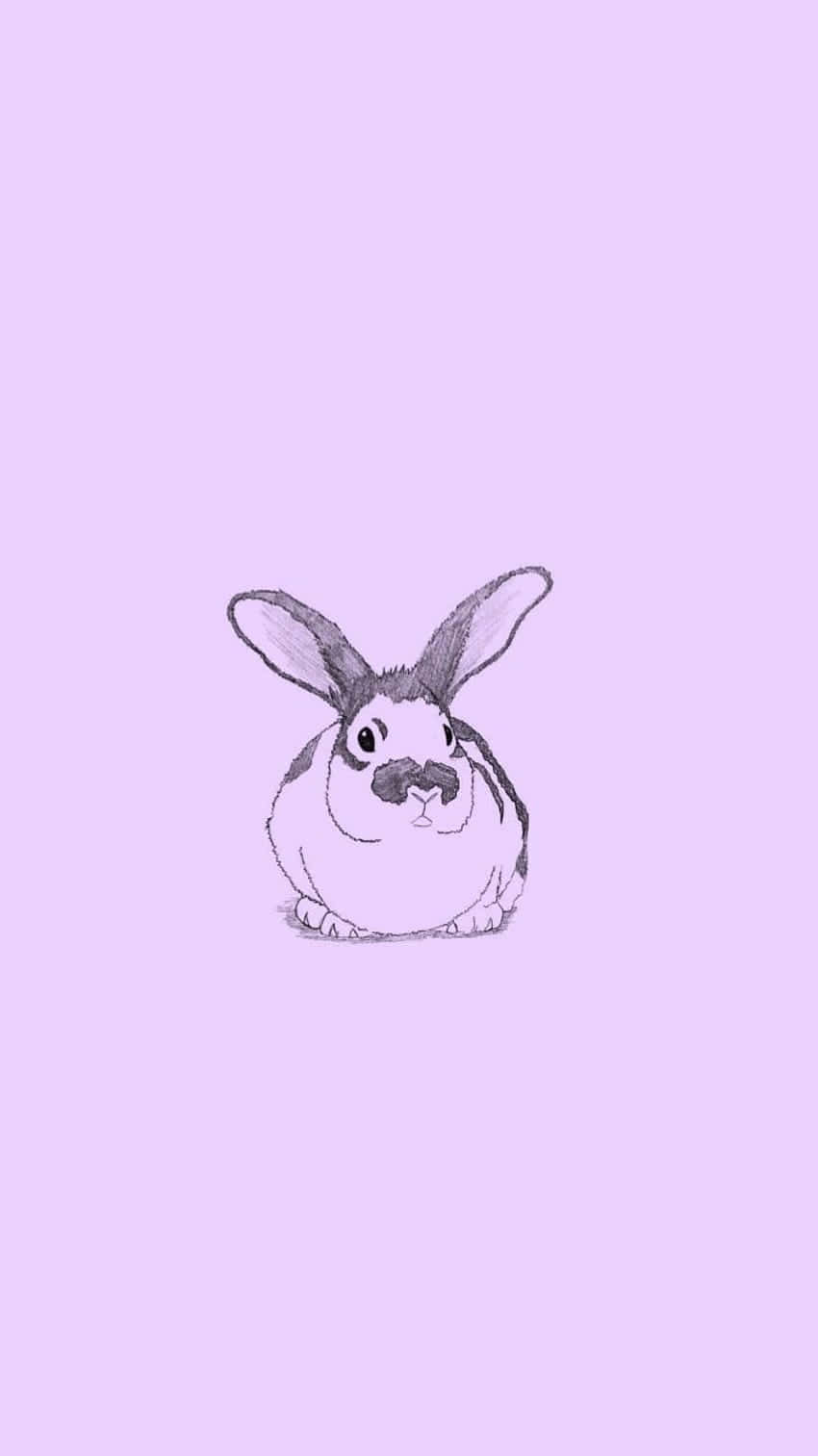 Lavender Backdrop Sketch Bunny Wallpaper