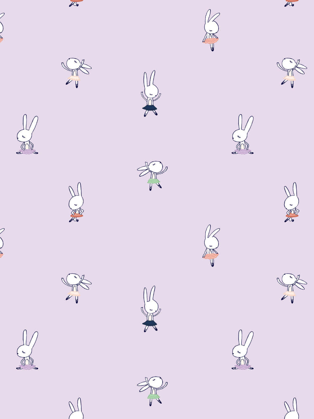 Lavender Bunny Pattern Wallpaper