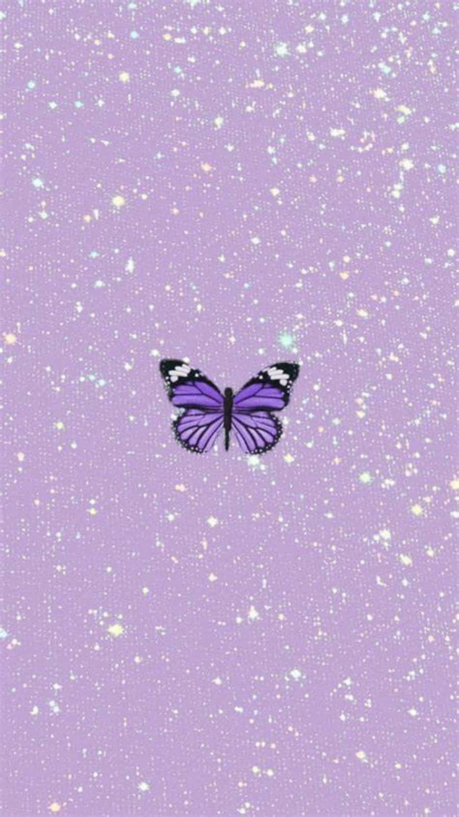Lavender Butterfly Glitter Background Wallpaper