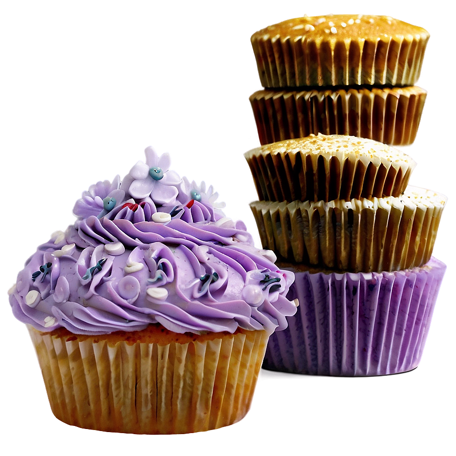 Lavender Cupcakes Png Ecr85 PNG