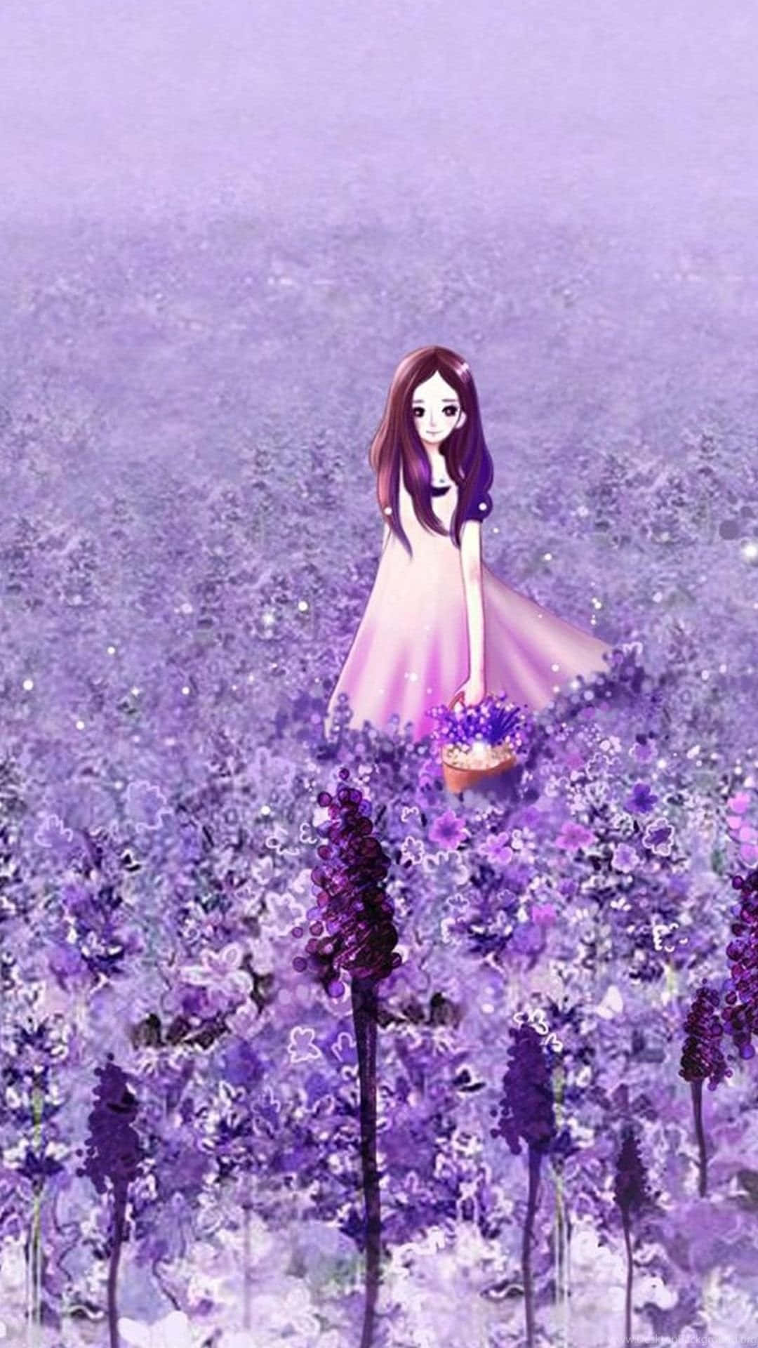 Lavender Fantasy Girl Artwork Wallpaper