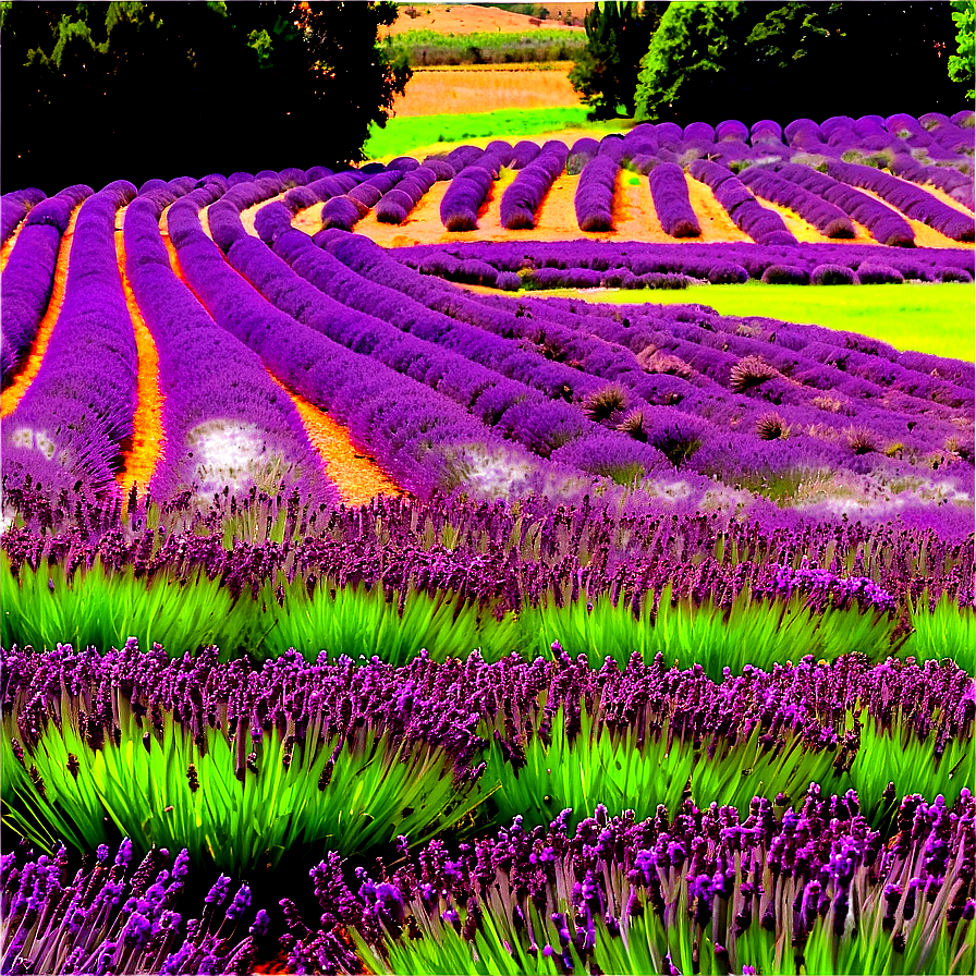 Lavender Farm Landscape Png 06132024 PNG