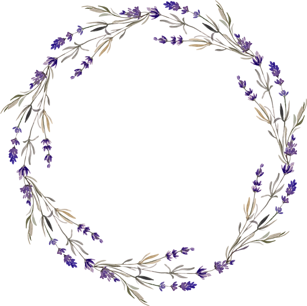 Lavender_ Floral_ Wreath_ Graphic PNG