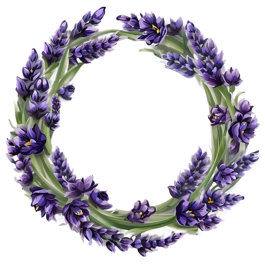 Lavender Flower Wreath Png 06132024 PNG