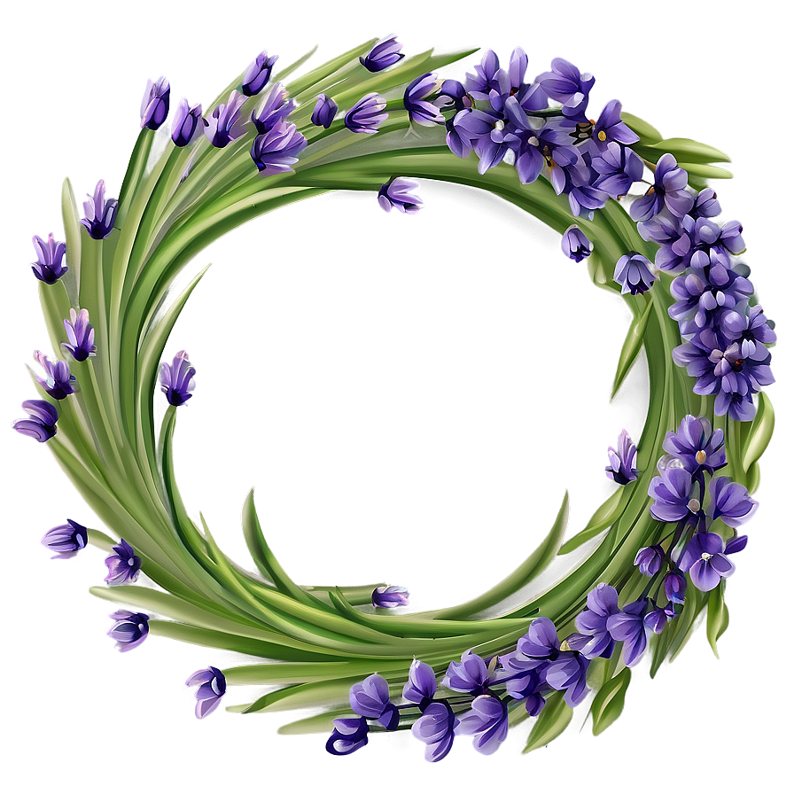 Lavender Flower Wreath Png 06132024 PNG