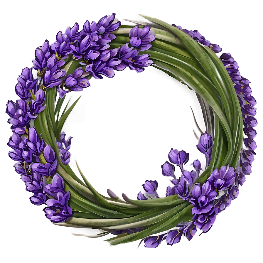 Lavender Flower Wreath Png Cwc83 PNG