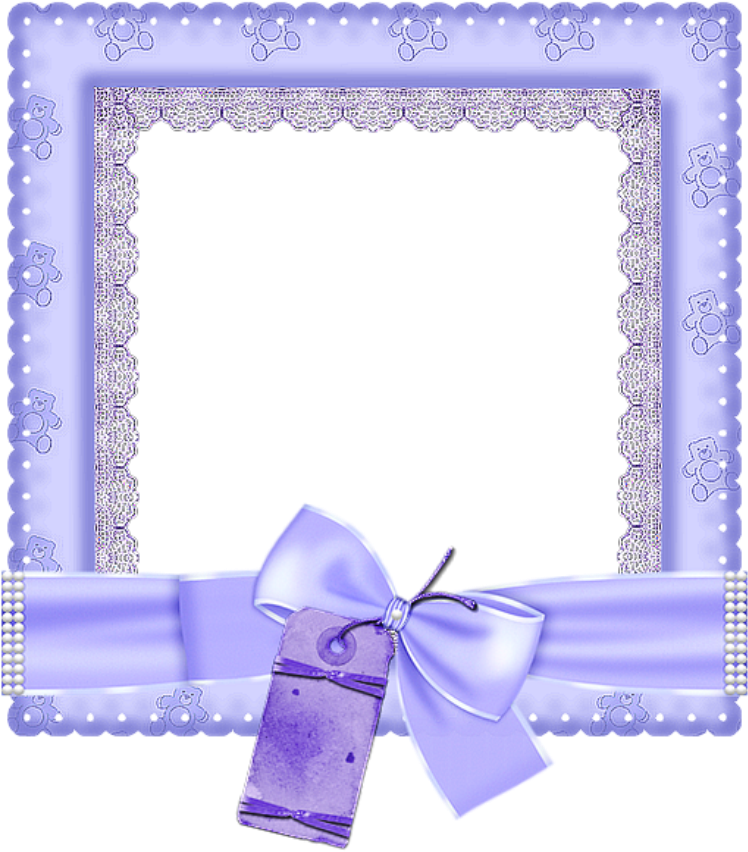 Lavender Framewith Bowand Tag PNG