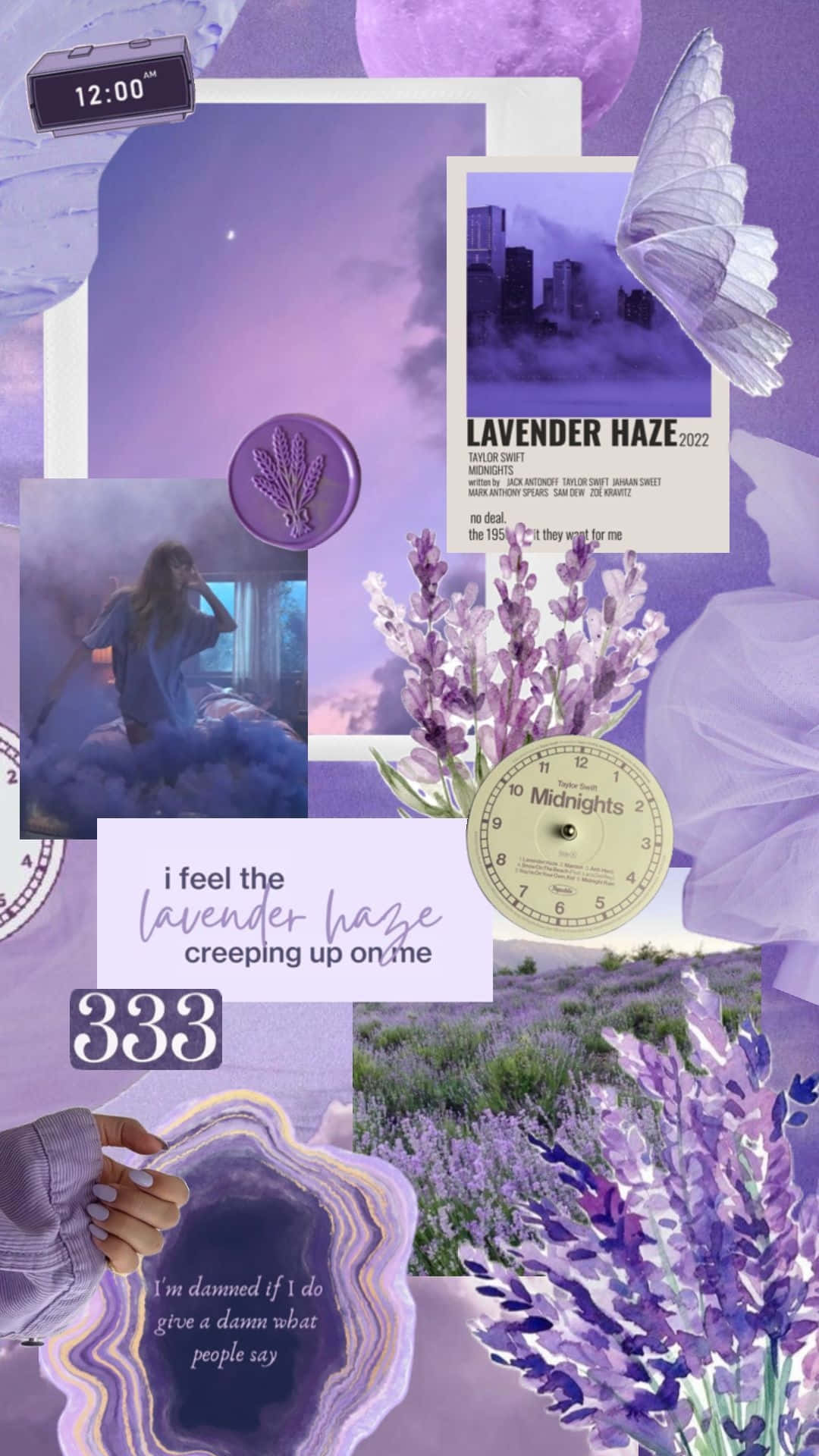 Lavender Haze Collage Aesthetic Wallpaper