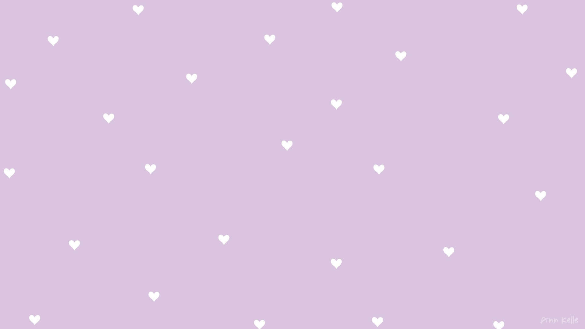 Lavender Hearts Pattern Wallpaper