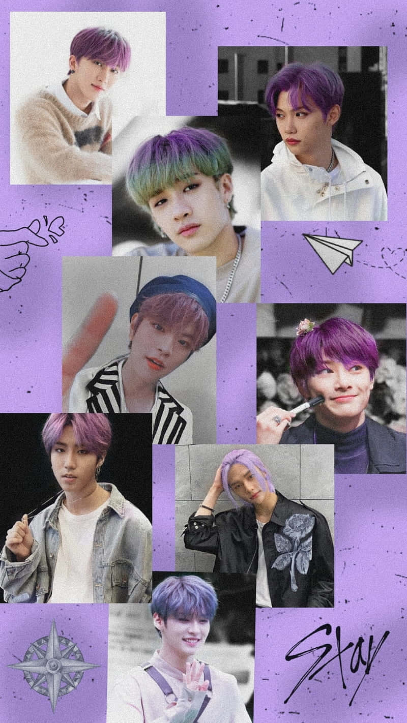Lavender Hued K Pop Collage Wallpaper