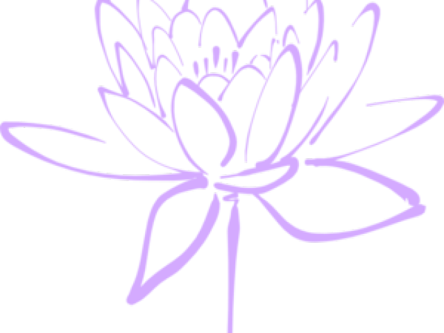 Lavender Outlined Flower Drawing PNG