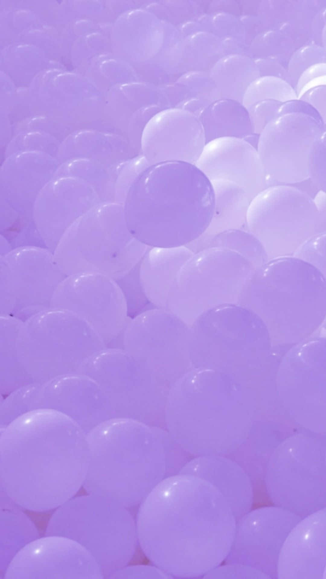 Balloons In Lavender Pastel Purple Aesthetic Background