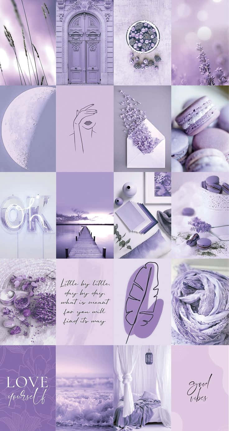 Pinterest Collage Lavender Pastel Purple Aesthetic Background