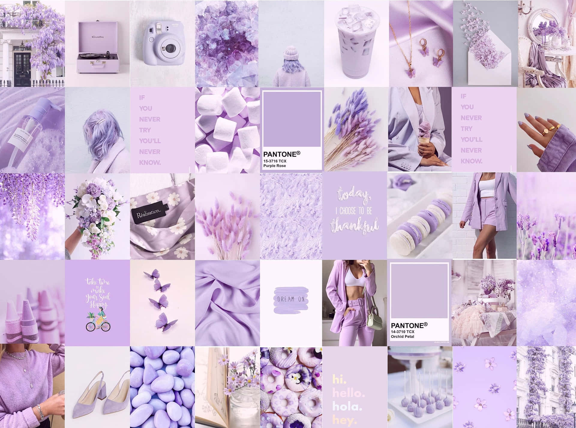 Lavender Purple Aesthetic Collage Wallpaper