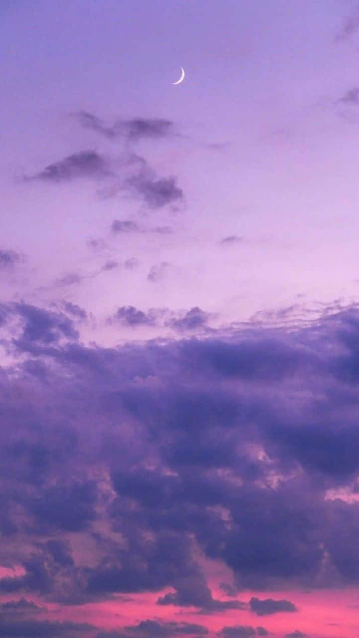 Lavender Purple Sky With Dark Clouds Wallpaper
