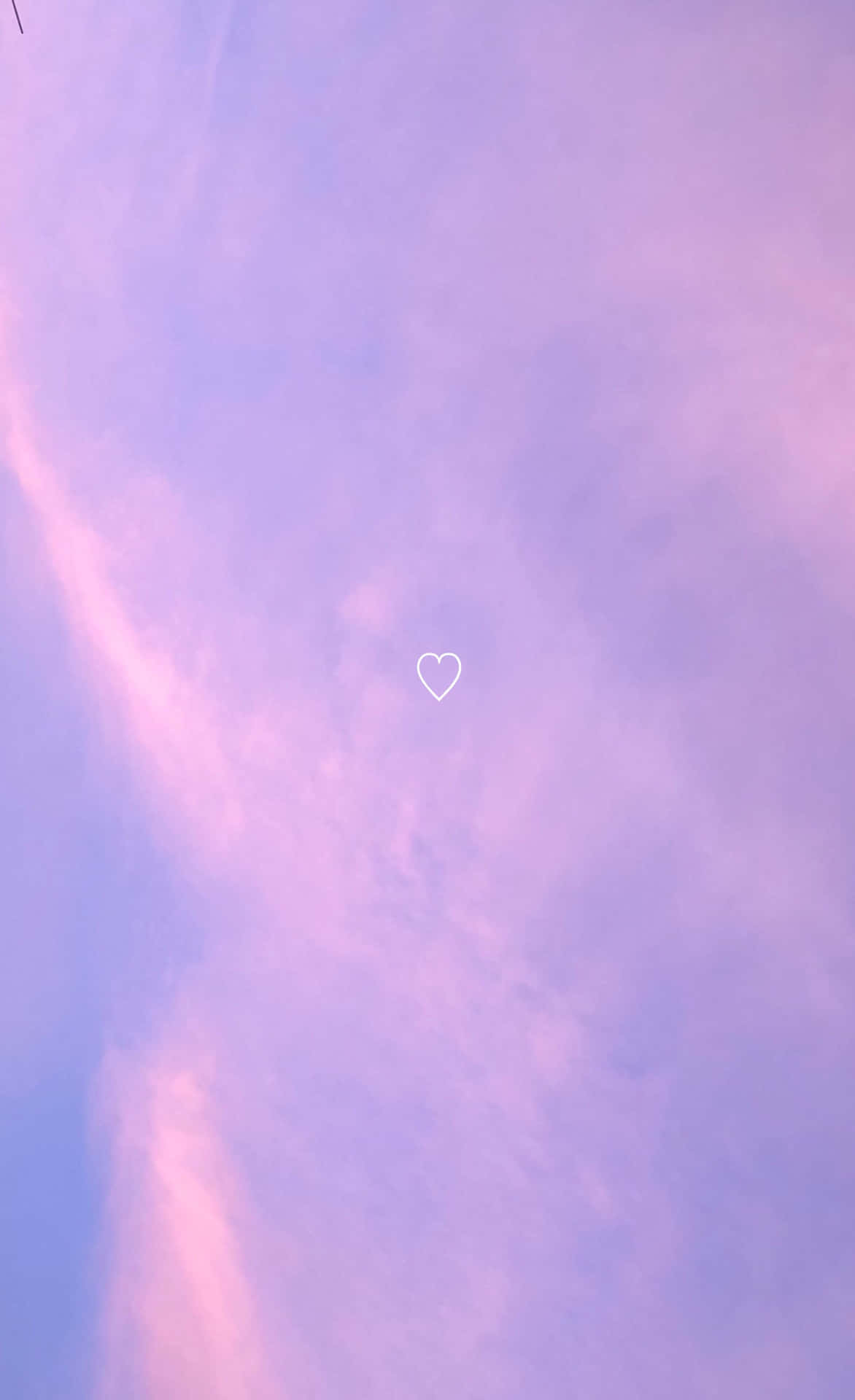 Lavender Purple Clouds With Minimalist Heart Wallpaper