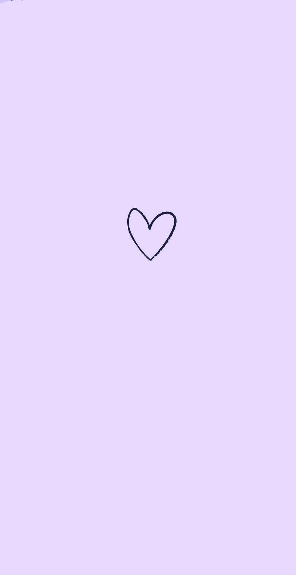 Lavendellilamed Minimalistiskt Svart Hjärta. Wallpaper