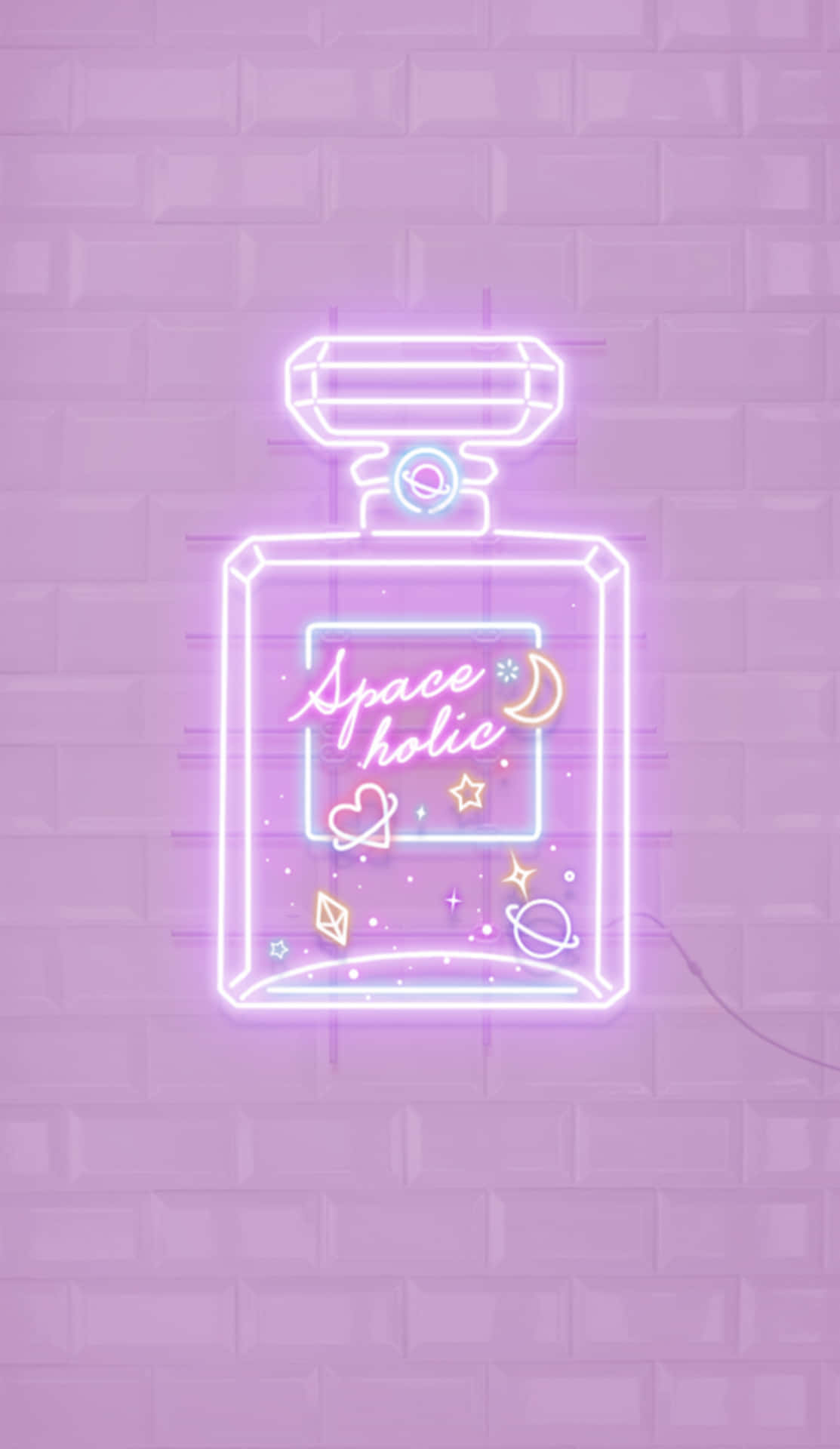 Lavender Space Perfume Neon Sign Wallpaper
