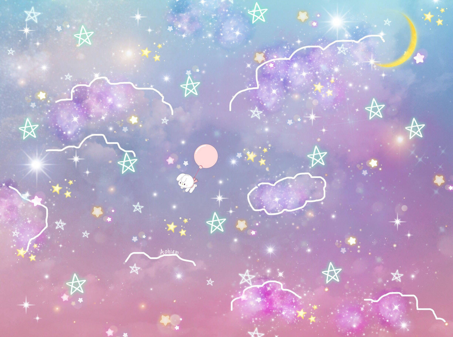 Lavendel Mousserende Sky Wallpaper