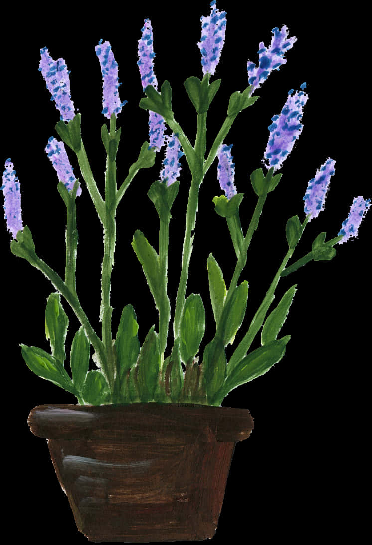Lavenderin Terracotta Pot Illustration PNG