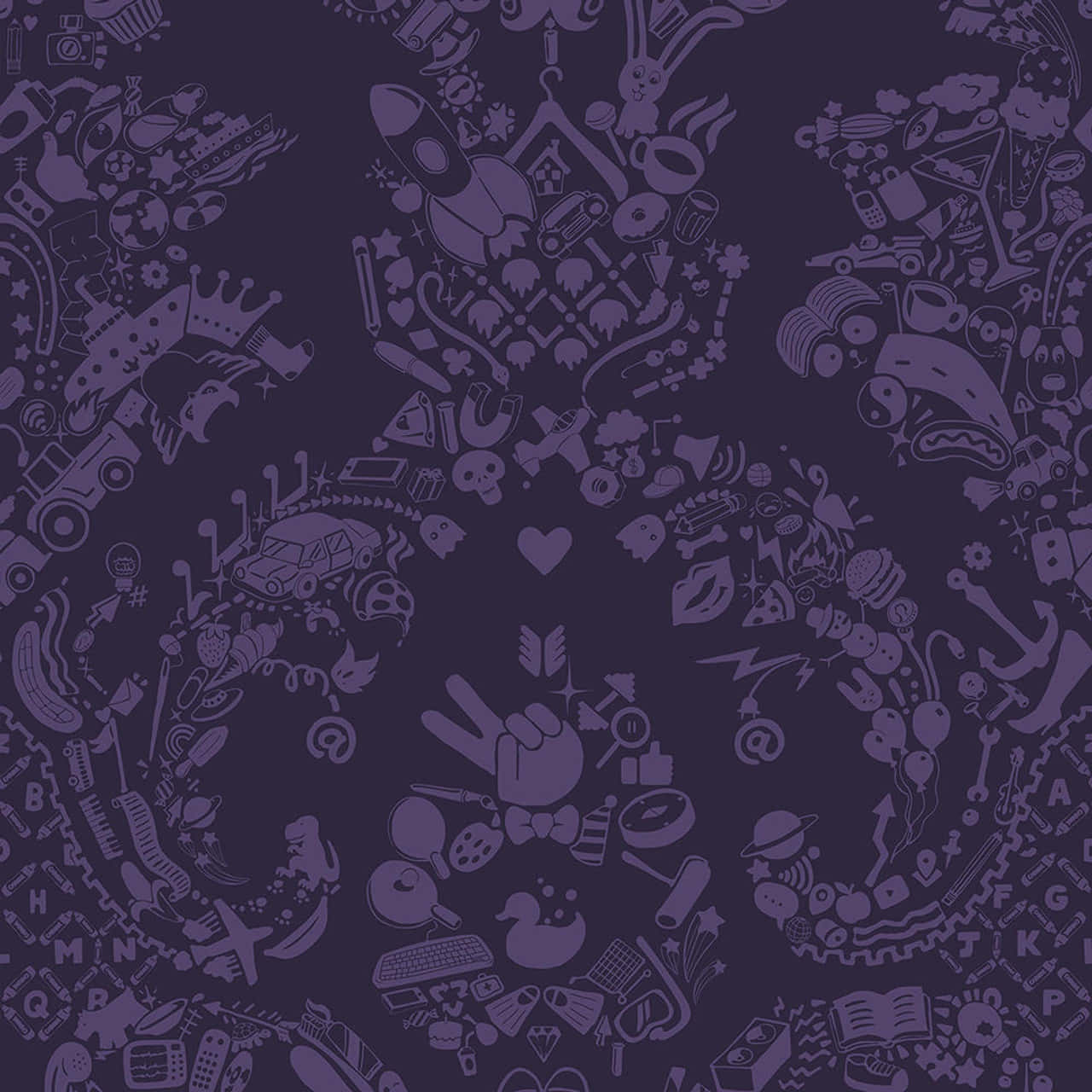 Lavish Purple Pattern Wallpaper